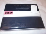 Ralph Lauren Wilford Blanc Bleau Queen Flat Sheet Tuxedo White Navy. Fixed Price $75.95.