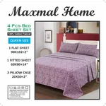 Maxmal Home 100% Cotton 4 Pieces Flannel Sheet Set Queen Size, Winter Bedding. Fixed Price $33.95.