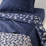 $450 Yves Delorme Nuit Blanche Queen Duvet Cover 92"X92" Navy Blue White Flowers. Fixed Price $289.00.