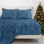 Ldc Lux Decor Navy Blue Paisley 6 Piece Sheet Set King Size Microfiber New. Fixed Price $25.00.