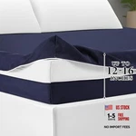 Hunnmingre Zippered Mattress Fitted Protector Deep QUEEN,12-16IN Navy Blue. Fixed Price $37.18.