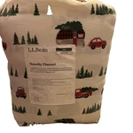 L.l.bean Novelty Flannel Sheets Flat Fitted Pillow Case Twin Red Truck & Camper. Fixed Price $45.95.