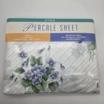 Westpoint Stevens X Mervyns King Percale Flat Sheet Fresh Violets Floral/striped. Fixed Price $37.97.