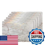 Dainty Home Rose Gold Marble Rectangle Cork Placemats Heat Resistant Non-slip. Fixed Price $60.72.