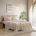 Hudson & Main 4-PIECE Jersey Sheet Set, Tan Queen Size (135960) Super Soft. Fixed Price $29.50.