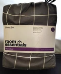 Twin Microfiber Printed Pattern Sheet Set Grid - Room Essentials:. Fixed Price $13.95.