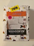 New Hello Kitty 3 Piece Twin Sheet Set Happy Halloween Witch Pumpkin Broomstick. Fixed Price $58.00.