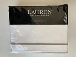 Ralph Lauren Spencer Border Sateen Queen Sheet Set 4 Piece- White Grey $170 New. Fixed Price $89.99.