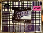 6-PC London Fog Queen Size Plaid Sheet Set Navy Blue, Green (2XTRA Pcs). Fixed Price $68.00.