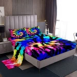 Feelyou Tie Dye Set 4 Piece Queen Bedding Boho Psychedelic W.... Fixed Price $72.51.