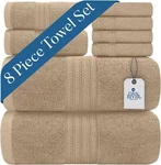 Dan River 100% Luxurious Cotton Bath - Premium 8 Pc Set, Tan. Fixed Price $57.63.