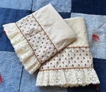Vintage Museum Of American Folk Art Ruffle Lace Pillow Case Tulips Standard Pair. Fixed Price $29.99.