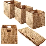 Wenfome 5PACK Woven Shelf Baskets 10.5 Water Hyacinth Handmade Open Storage. Fixed Price $111.67.