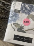Anne De Solene King Flat Sheet Amboise Cotton Percale Floral New. Fixed Price $99.99.
