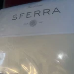 Sferra King Fitted Sheet Celeste Long Staple Cotton Percale Hemstitch Ivory New. Fixed Price $212.49.