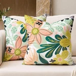 Tyrot Boho Floral Velvet Throw Pillow Covers Set 2 Farmhouse Cushion Cover.... Fixed Price $29.02.