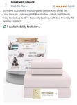 Supreme Elegance 100% Organic Cotton King Sheet Set Blush Oeko-tex Certified. Fixed Price $32.50.