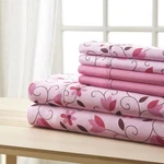 Spirit Linen Bellagio King Sheet Set Pink Floral 6-PC Microfiber Bedding New. Fixed Price $44.95.