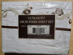 Valencia By Ehf Embroidered Floral Microfiber Full Sheet Set White 4 Pieces New. Fixed Price $19.50.