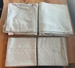 Sferra King Sheet Set Leaf Motif Sage Blue. Fixed Price $250.00.