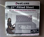 Dealuxe 21" Extra Deep Pocket Fitted Sheet Twin Xl Light Gray New. Fixed Price $25.00.