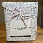 Laura Ashley Queen Sheet Set Evie Percale Pink Floral 4PC Farmhouse Sage Green. Fixed Price $64.98.