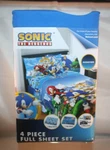 Sonic The Hedgehog 4PC Full Sheet Set! 1 Fitted, Flat & 2 Pillow Cases!. Fixed Price $31.99.