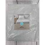 Martha Stewart Sheet Set Queen Sage Green New Gingham 100% Cotton 4PC Bedding. Fixed Price $49.99.