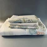 Vtg Springmaid Wondercale King Flat Sheet 3 Pillowcases Set Of 4 Floral Blue. Fixed Price $29.99.