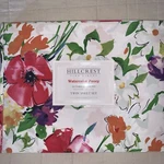 Hillcrest Watercolor Posey Sateen Twin Sheet Set Garden Spring Floral 310 Tc. Fixed Price $38.99.