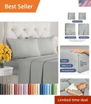 Queen Size 4 Piece Set - Comfy Breathable & Cooling Hotel Luxury. Fixed Price $35.97.