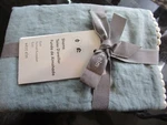 1 West Elm Belgian Linen Pom Euro Sham Ocean New Tags. Fixed Price $22.39.