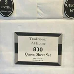 Traditional At Home 6PC Queen Sheet White As Snow Embossed Stripes. Fixed Price $55.00.