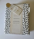 Papyrus Queen 4 Piece Sheet Set 100% White Vcotton Percale Black Hearts 15%OFF. Fixed Price $49.85.