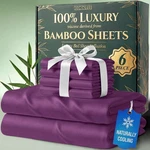 Bamboo Sheets King Size 6 Piece Purple Cooling Ultra Soft Decolure Viscose Deep. Fixed Price $154.99.