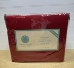 Martha Stewart Collection Red Pepper 100% Cotton Flannel Queen Sheet Set New. Fixed Price $71.06.