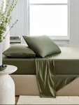Quince Bamboo Sheet Set Olive Twin Nwt. Fixed Price $70.00.
