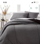 Calvin Klein Home Modern Cotton Ray Duvet, Full/queen, Black/cream. Fixed Price $150.00.