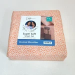 Mainstays Brushed Microfiber Super Soft Twin/xl Sheet Set Orange Diamond Design. Fixed Price $27.90.
