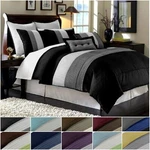 Chezmoi Collection 8-PIECE Comforter Set Luxury Pleated Stripe Bedding. Fixed Price $79.99.
