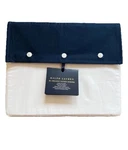 Ralph Lauren Organic Sateen Cotton Border 624 Tc Queen Flat Sheet Polo Navy Nwt. Fixed Price $42.99.