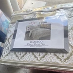 Bamboo Essence 1600 King Sheet Set White Gold Geometric Deep Pocket. Fixed Price $26.12.