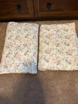 3 Pc Laura Ashley Twin Flannel Set Peach Gray Floral And Pillowcase. Fixed Price $15.00.