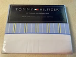 New Tommy Hilfiger Blue Yellow Strip Twin Flat Sheet Belinda Pattern 2001. Fixed Price $21.99.