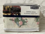 Shavel 100% Cotton Flannel Sheet Set Queen Floral Flowers New Old Stock Nos Nip. Fixed Price $99.99.