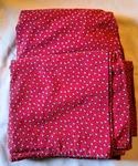 Vtg Tommy Hilfiger 2-PC Queen Sheet Set Red W/blue Fish & White Polka-dots. Fixed Price $34.00.