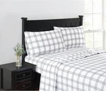 Solid Flannel White And Grey Cotton 4-PIECE Queen Set, Themed. Fixed Price $88.99.