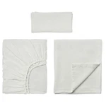 Ikea Dyt G Twin Sheet Set White 100% Linen Flat Fitted Pillowcase 105.213.87-NEW. Fixed Price $119.99.