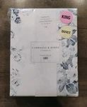 Cabbages & Roses Constance Blue Floral 3-PIECE King Duvet Cover Set White. Fixed Price $115.00.