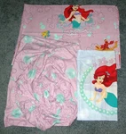 Disney Little Mermaid Twin Sheet Set 3 Piece Flat, Fitted And Pillowcase Unfaded. Fixed Price $26.00.